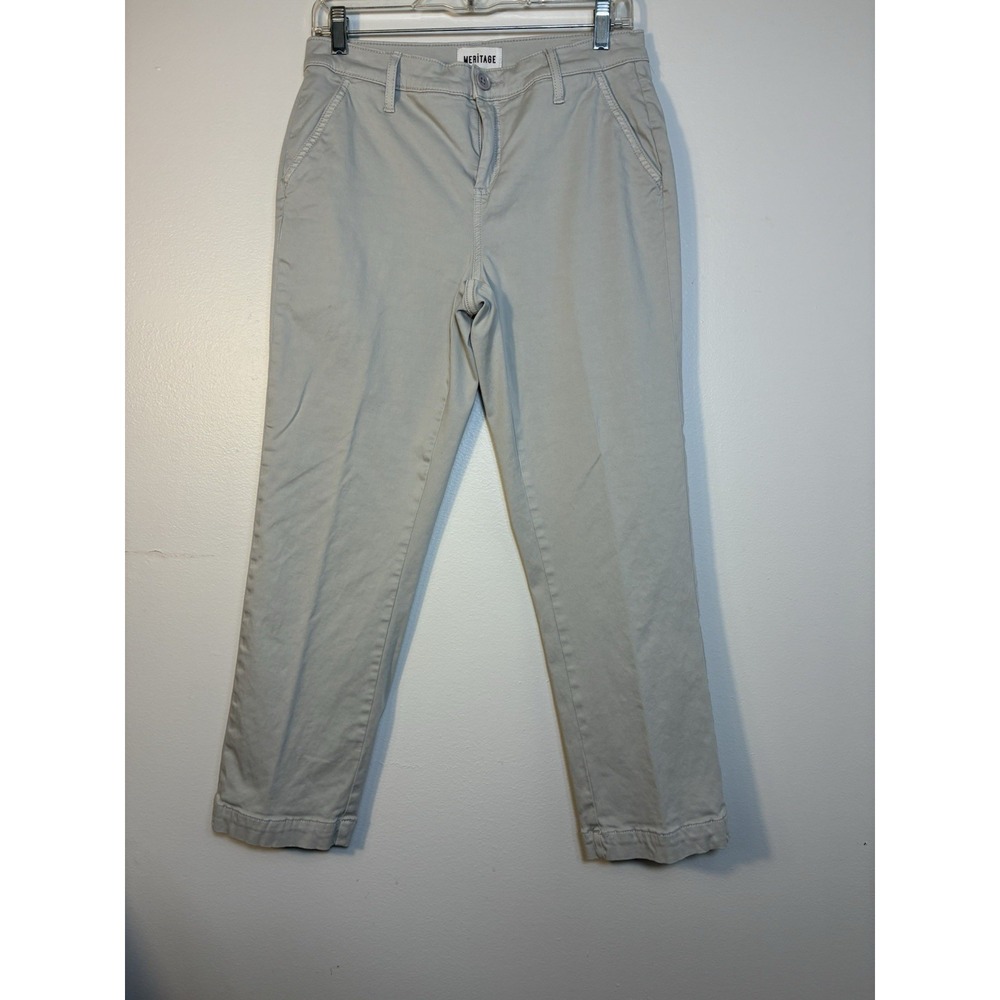 Meritage Gray Straight Leg women's  Chino Pants Sz 6 Classic‎ Cropped